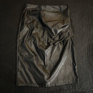 Grace Karin Gray Ruched Midi Pencil Skirt for Night Out